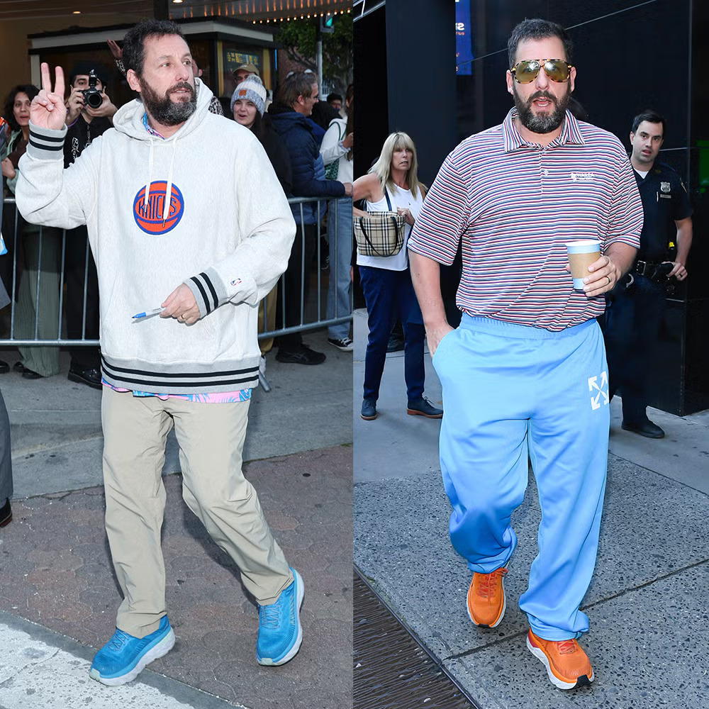 Adam Sandler usando tênis da Hoka